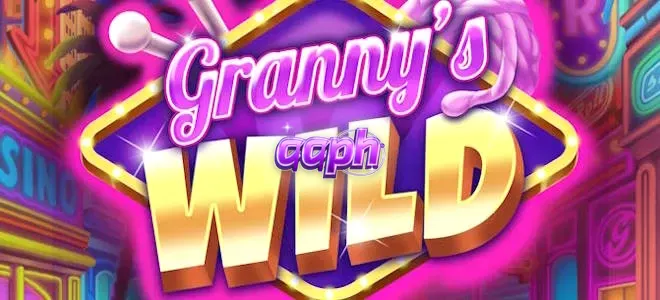 Makulay na disenyo ng Granny's Wild slot na nagpapakita ng mga simbolo at reels.